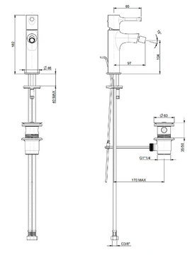 VANITY 72103 - Single handle bidet mixer with automatic pop-up waste by Rubinetterie Frattini - view 3